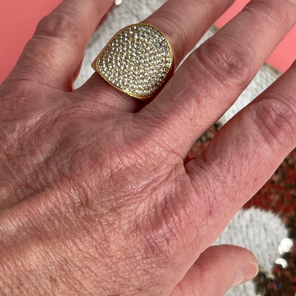 Pavé Cubic Zirconia Gold Cocktail Ring by Nordstrom - Picture 7 of 8